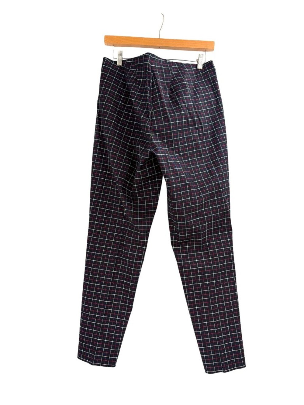 NWT J. Jill Womens 10 Academia Windowpane Plaid Ankle Pants Black Classic Career - Picture 2 of 9